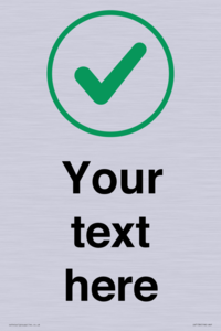 Custom plain background, green tick in circle sign